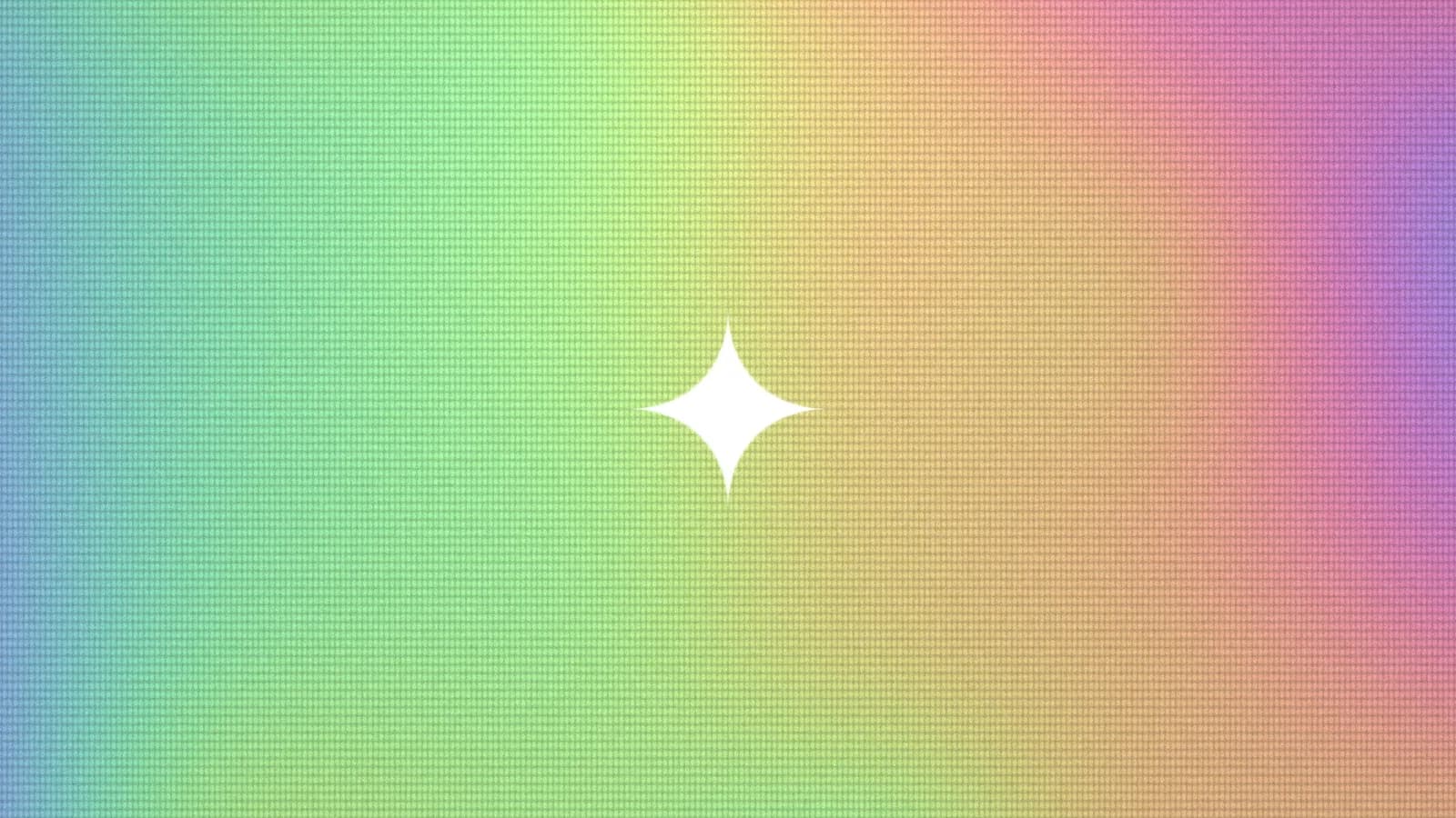 Pastel holographic dither with the Nova four-point star centred in white.